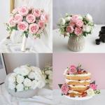 White Peony Silk Flower Bouquets for Home Decor