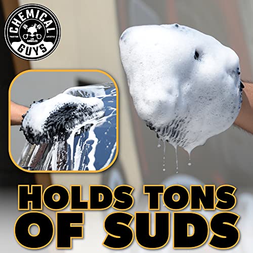 Chemical Guys MIC498 Black Microfiber Wash Mitt, 1 Pack