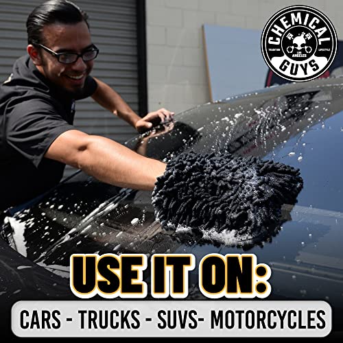 Chemical Guys MIC498 Black Microfiber Wash Mitt, 1 Pack