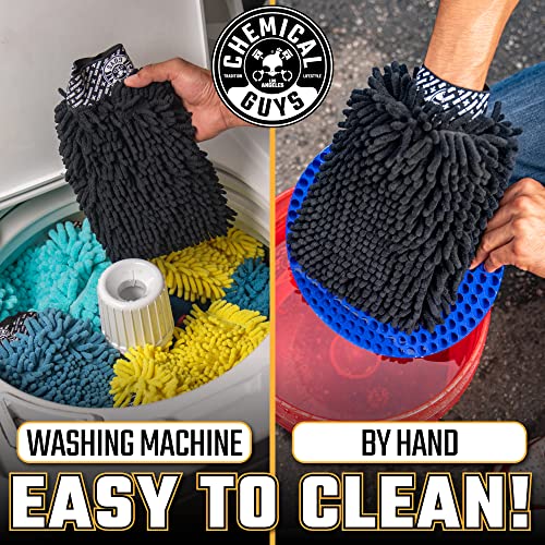 Chemical Guys MIC498 Black Microfiber Wash Mitt, 1 Pack