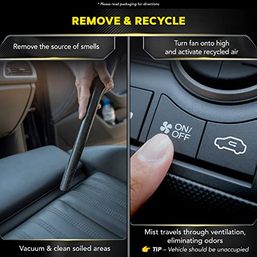 Meguiar's Whole Car Air Refresher, Odor Eliminator Spray Eliminates Strong Vehicle Odors, Black Chrome Scent – 2 Oz Spray Bottle