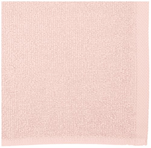 Amazon Basics Fast Drying, Extra Absorbent, Terry Cotton Washcloths - Pack of 24, Petal Pink, 12 x 12-Inch