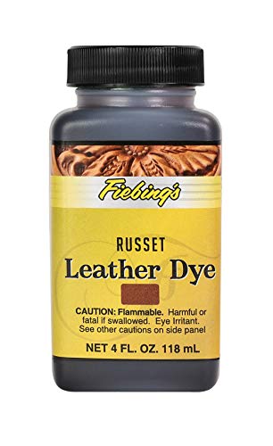 Fiebing's Leather Dye 4oz Russet - alcohol based penetrating & permanent leather dye