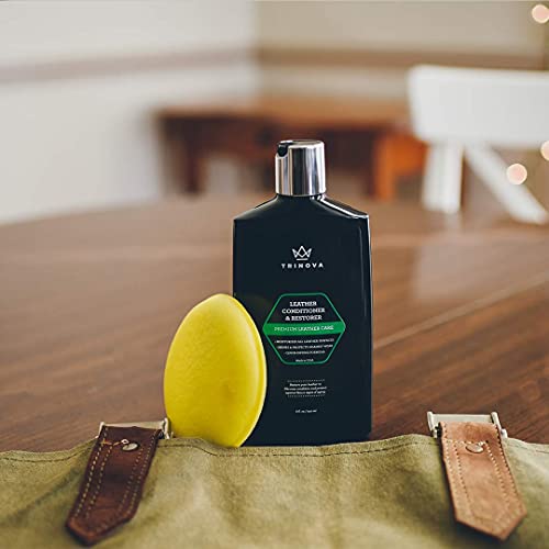 TriNova Leather Conditioner and Restorer with Water Repellent Formula, 8 fl oz
