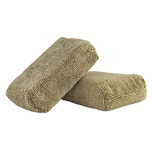 Chemical Guys MIC29402 Workhorse Tan Premium Grade Microfiber Applicator, Leather & Vinyl Seats (Pack of 2)