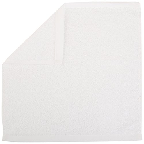 Amazon Basics Fast Drying Bath Towel, Extra Absorbent, Terry Cotton Washcloths, Pack of 24, White, 12" x 12"