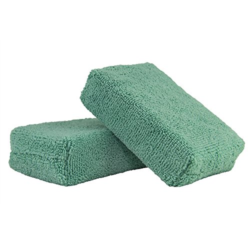 Chemical Guys MIC29802 Workhorse Green Premium Grade Microfiber Applicator, Exterior Paint(Pack of 2)