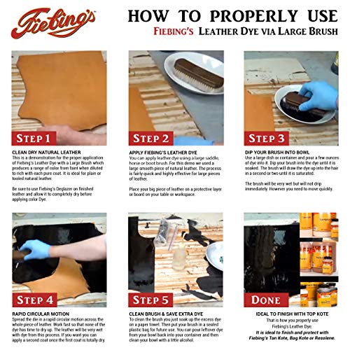 Fiebing's Leather Dye 4oz Tan - alcohol based penetrating & permanent leather dye