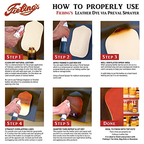 Fiebing's Leather Dye 4oz Tan - alcohol based penetrating & permanent leather dye