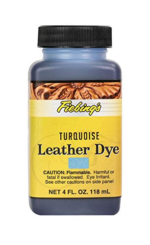 Fiebing's Leather Dye 4oz Turquoise - alcohol based penetrating & permanent leather dye