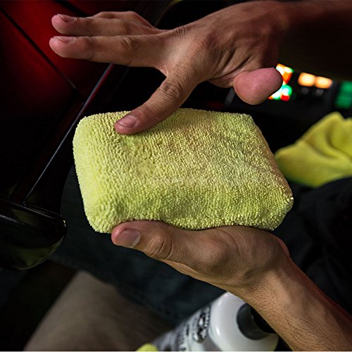 Chemical Guys MIC29902 Workhorse Yellow Premium Grade Microfiber Applicator, Interior(Pack of 2)