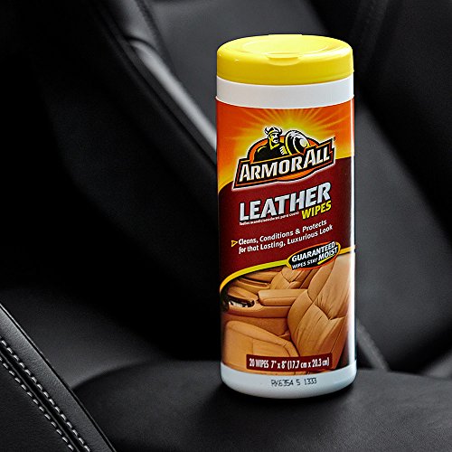 Armor All 10881 Interior Cleaner Car Leather Wipes by , For Cleaning Cars, Trucks and Motorcycles, 20 Count