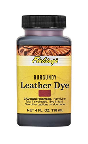 Fiebing's Leather Dye 4oz Burgundy - alcohol based penetrating & permanent leather dye
