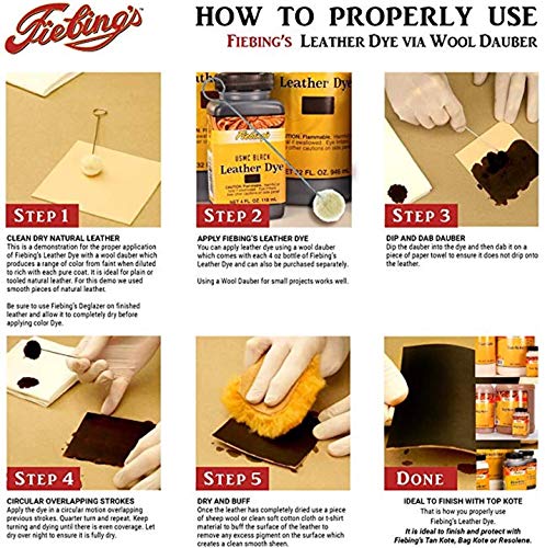 Fiebing's Leather Dye 4oz Burgundy - alcohol based penetrating & permanent leather dye