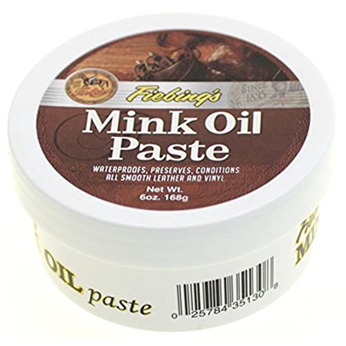 Fiebing's Mink Oil Paste, 6 Oz. - Softens, Preserves and Waterproofs Smooth Leather and Vinyl,One Size