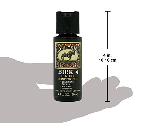 Bick 4 Leather Conditioner and Leather Cleaner 2 oz - Will Not Darken Leather - Safe For All Colors of Leather Apparel, Furniture, Jackets, Shoes, Auto Interiors, Bags & All Other Leather Accessories