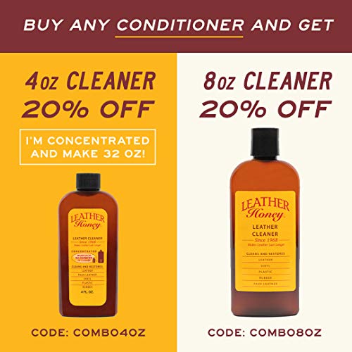 Leather Honey Leather Conditioner, Best Leather Conditioner Since 1968. for use on Leather Apparel, Furniture, Auto Interiors, Shoes, Bags and Accessories. Non-Toxic and Made in The USA!