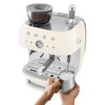 Smeg Semi-Automatic Espresso Machine with Grinder - Cream