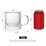 NIRA.Z Double Walled Glass Coffee Mugs - 4 Pack