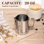Amrules 20oz Stainless Steel Milk Frothing Pitcher