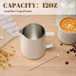 Amrules 12oz Milk Frothing Pitcher with Scale