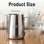 12oz Stainless Steel Milk Frothing Pitcher for Lattes