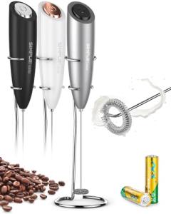 SimpleTaste One Touch Electric Milk Frother, Grey