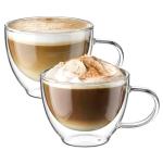 Ecooe Double Walled Glass Coffee Mugs Set of 2