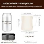 Stainless Steel Milk Frothing Pitcher 12oz