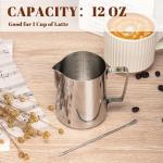 Amrules 12oz Stainless Steel Milk Frothing Pitcher