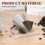 Amrules 12oz Stainless Steel Milk Frothing Pitcher