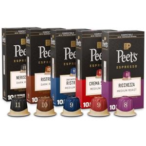 Peet's Coffee Espresso Capsules Variety Pack, 50 Count