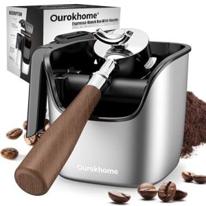 Ourokhome Stainless Steel Espresso Knock Box 4.8