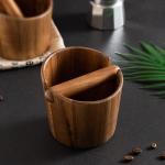 Acacia Wood Espresso Knock Box for Coffee Grounds