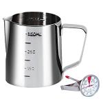 12oz Stainless Steel Milk Frothing Pitcher with Thermometer