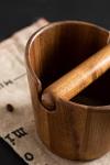 Acacia Wood Espresso Knock Box for Coffee Grounds