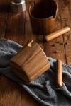 Acacia Wood Espresso Knock Box for Coffee Grounds