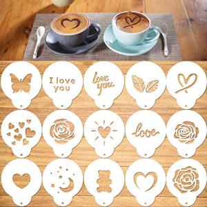 15-Piece Coffee Art Stencil Set