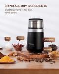 SHARDOR Super Silent Coffee Grinder, Herb, Spice, Electric Coffee Bean & Espresso Grinder with 1 Removable Stainless Steel Bowl