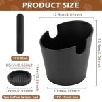 4.92 Inch Espresso Knock Box, Coffee Knock Box, with Removable Knock Bar and Coffee Tamping Pad, Durable Espresso Dump Bin for Home/Office