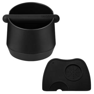 Extra Large Espresso Knock Box and Tamping Mat Set