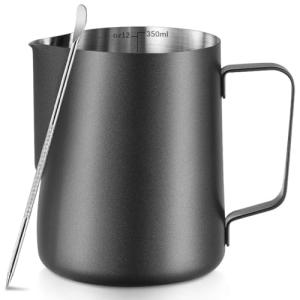 12 oz Stainless Steel Frothing Milk Pitcher with Art Pen