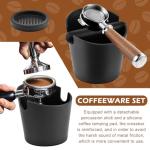 4.92 Inch Espresso Knock Box, Coffee Knock Box, with Removable Knock Bar and Coffee Tamping Pad, Durable Espresso Dump Bin for Home/Office