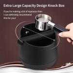 Extra Large Espresso Knock Box and Tamping Mat Set