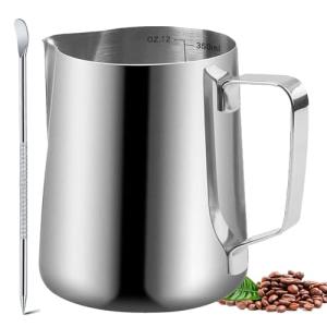 12oz Stainless Steel Milk Frother Pitcher and Pen