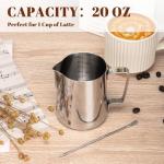 Amrules 20oz Stainless Steel Milk Frothing Pitcher