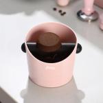Pink Espresso Knock Box with Anti-Slip Base