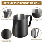 12 oz Stainless Steel Frothing Milk Pitcher with Art Pen
