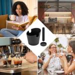 4.92 Inch Espresso Knock Box, Coffee Knock Box, with Removable Knock Bar and Coffee Tamping Pad, Durable Espresso Dump Bin for Home/Office