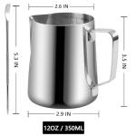 12oz Stainless Steel Milk Frother Pitcher and Pen